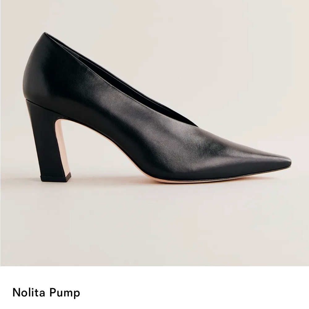 Reformation Nolita Black leather pumps size 8